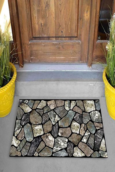 Pelangi Digital Printed Stone Pattern Decorative Door Mat