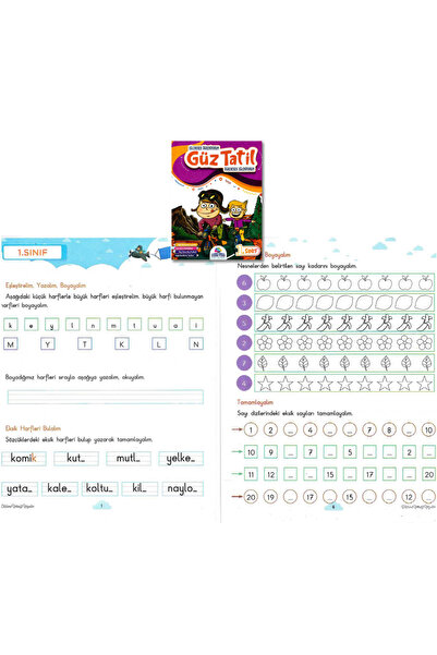 Bilgin Çocuk Yayınları 1. Sınıf Kasım Ara Tatili/Güz Tatili/Tüm Dersler Soru Bankası / Elakin Okuma Dizisi( 3 Kitap)