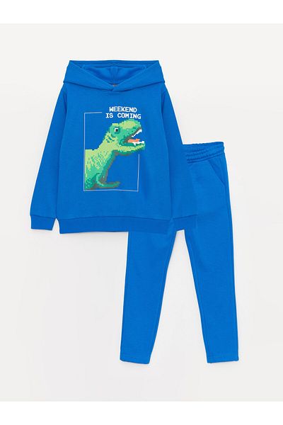 LC Waikiki Printed Long Sleeve Boys' Hoodie and Sweatpants