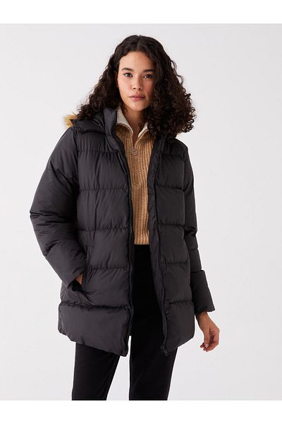 LC Waikiki Dámský kabát s kapucí Puffer
