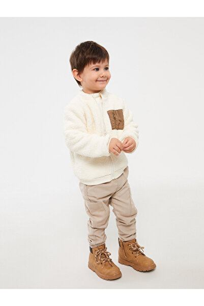 LC Waikiki Dik Yaka Pelüş Erkek Bebek Fermuarlı Sweatshirt