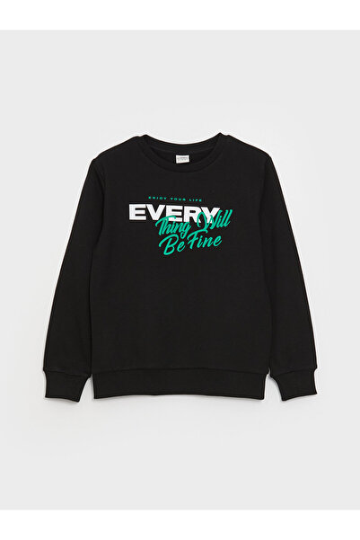 LC Waikiki Chlapecké tričko s dlouhým rukávem s potiskem Crew Neck