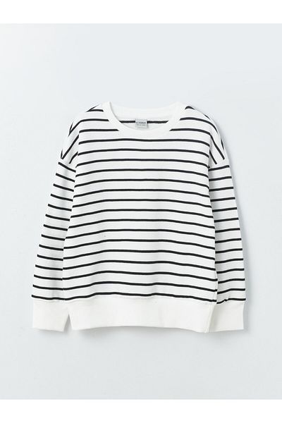 LC Waikiki Crew Neck Striped Long Sleeve Girl's Sweatshirt