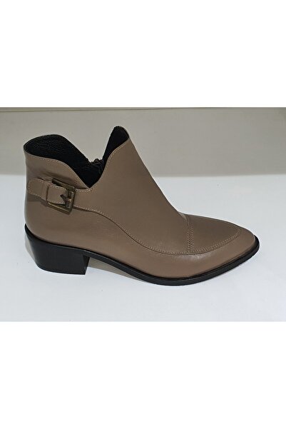 VİNİCCİ AYAKKABI Women's GENUINE LEATHER MINK BUCKLE BOOTS