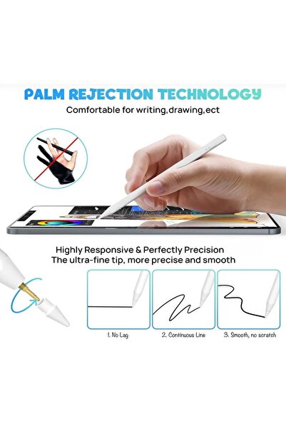 m.tk moveteck Ipad Pro11-Pro 12.9inç Uyumlu M2 Avuçiçi Reddetme Özellikli Eğim Hassasiyetli Çizimde El Algılamayan