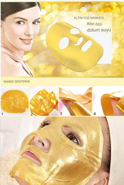 Alright 50'li Bio Kolojen Yüz Maskesi Canlandırıcı Etkili Altın Kolojen Maske...