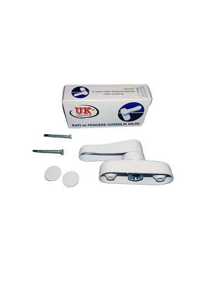 Uğur Kalıp WHITE Window Child and Safety Lock Metal Pull and Turn