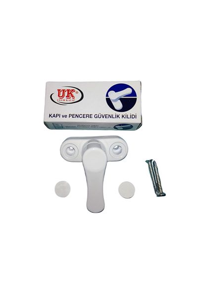 Uğur Kalıp WHITE Window Child and Safety Lock Metal Pull and Turn