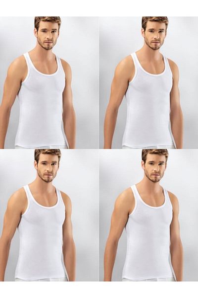Lumenia White color 4 pcs men's rambo tank top,men's combed cotton tank top,men's underwear tank top