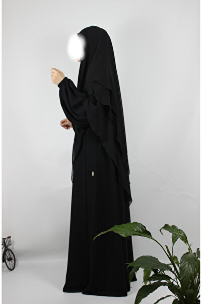 BeSelıum Ready-To-Wear Shawl, Practical Scarf, Hijab, 3 Layers - Chiffon Souffle Triangle Cover.