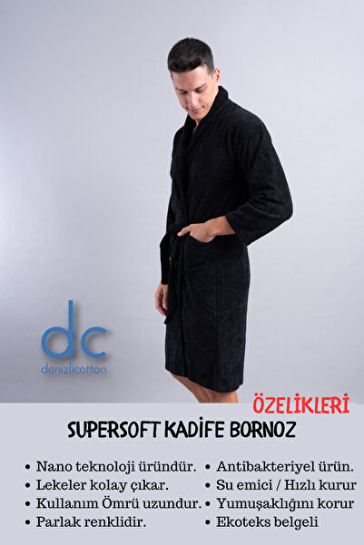 denizlicotton Ανδρικό αντιβακτηριδιακό μπουρνούζι SuperSoft