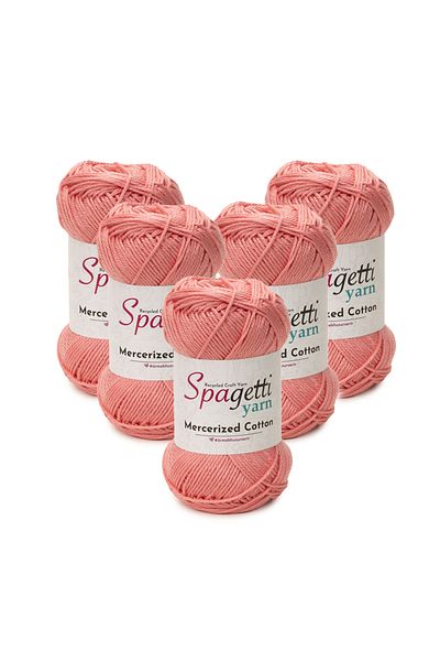 Spagettiyarn Mercerized Cotton 5 τεμαχίων Coral Πλεκτό νήμα