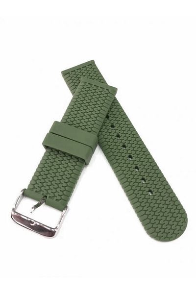 FADO 22 mm Colorful Silicone Printed Patterned Watchbands Yesil Strap