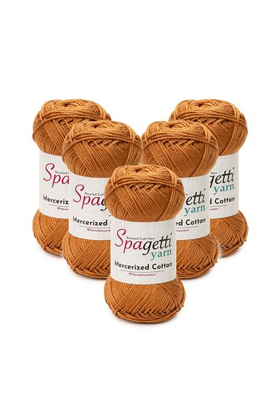 Spagettiyarn Mercerized Cotton 5 τεμαχίων Bronze Πλεκτό νήμα