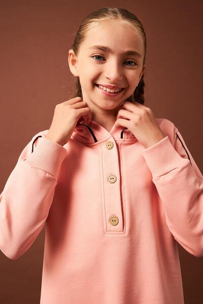 Perendi Λεπτομερές κουτάβι κοριτσίστικο φόρεμα με κουκούλα