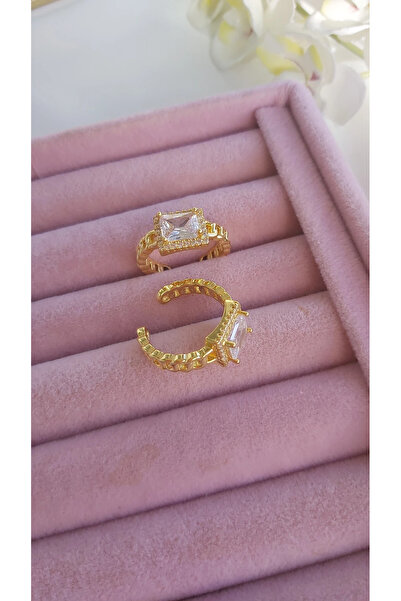 staınless steel Çelik Zirkon Taşlı Ayarlamalı Yüzük