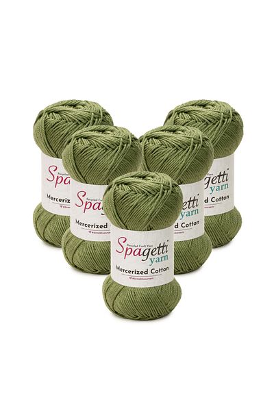 Spagettiyarn Mercerized Cotton 5 τεμαχίων Fat Green Πλεκτό νήμα