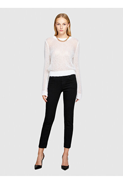 Sisley Yüksek Bel Düz Paça Skinny Fit Siyah Kadın Denim Pantolon 44PMLE01K