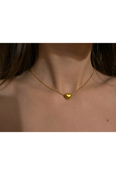 Okko Store الصلب قلادة القلب البسيطة