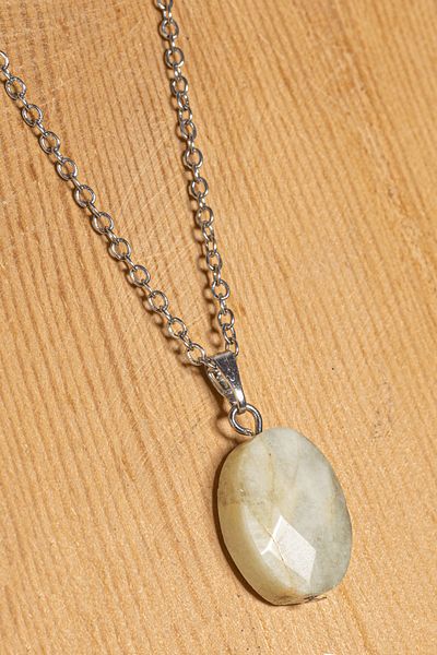 Tesbih Atölyesi Certified Faceted Natural Amazonite Stone Necklace