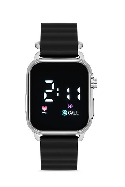 Aqua Di Polo 1987 Unisex černé silikonové digitální LED náramkové hodinky APWR033303