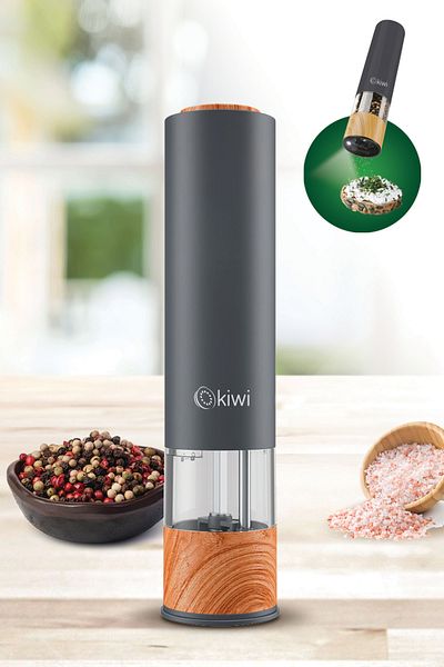 Kiwi Kspg-4813 Battery Lighted Salt Pepper Mill Automatic Adjustable Spice Grinder
