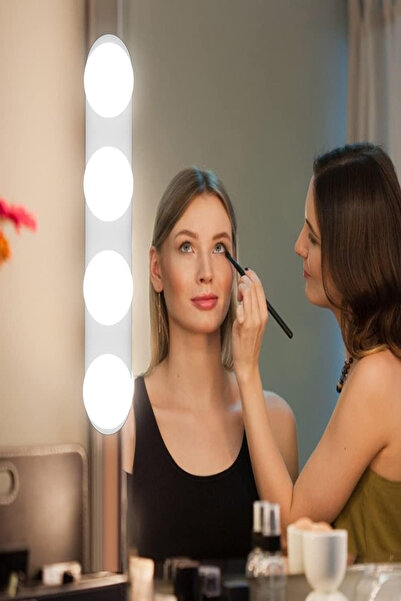 Ecuy Taşınabilir Güçlü Vantuzlu & Duvar Sabitlemeli Pilli Makyaj Lambası 4 Am...