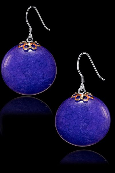 Tesbih Atölyesi Certified Midnight Blue Agate Natural Stone Earrings - 1st quality