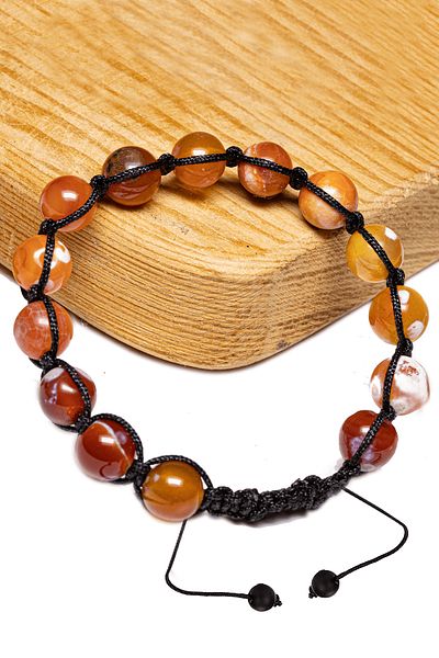 Tesbih Atölyesi 1st Quality Certified Orange Agate Stone Bracelet