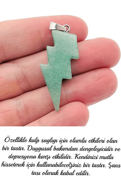 Tesbih Atölyesi Certified Lightning Model Aventurine Stone Necklace - Aaa+ Quality