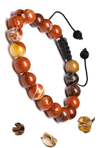 Tesbih Atölyesi Aaa Red Jasper Stone Bracelet - Certified Macrame