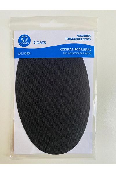 COATS Patch de armare pentru repararea genunchiului, țesut negru, care se lipsește cu călcat (9,5 x 15,7 cm) (2 buc)