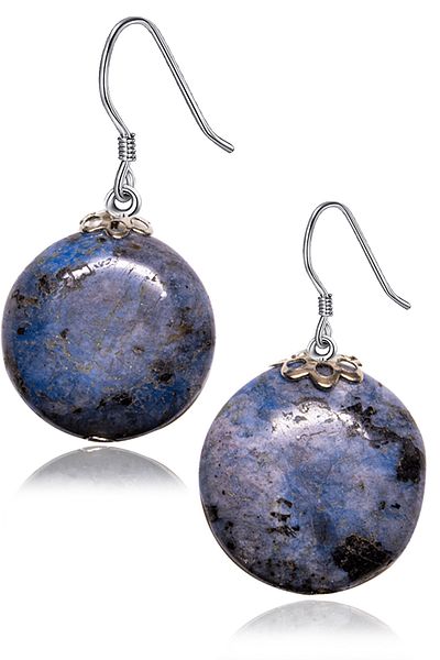 Tesbih Atölyesi Certified Sodalite Stone Earring - 1st quality