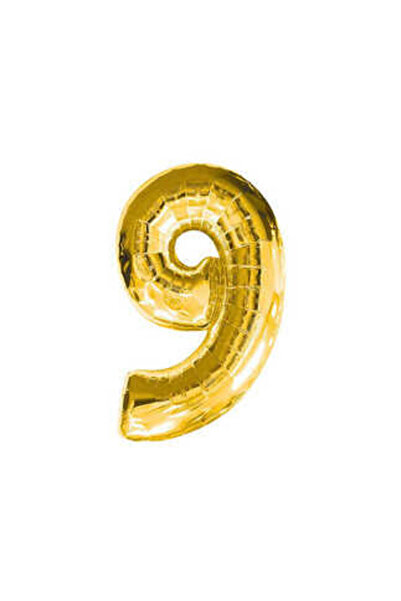 Acar Süs رقائق بالون رقم 9 ذهبي 32 بوصة 1 قطعة