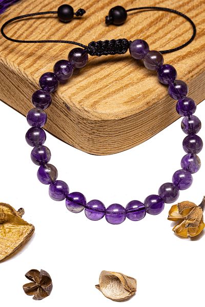Tesbih Atölyesi Certified Aaa+ Quality Original Amethyst Stone Bracelet - Brazil
