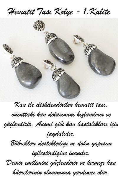 Tesbih Atölyesi Certified Zircon Stone Hematite Stone Necklace