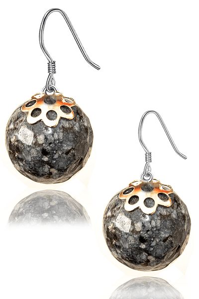 Tesbih Atölyesi Certified Specrolite Stone Natural Stone Earrings