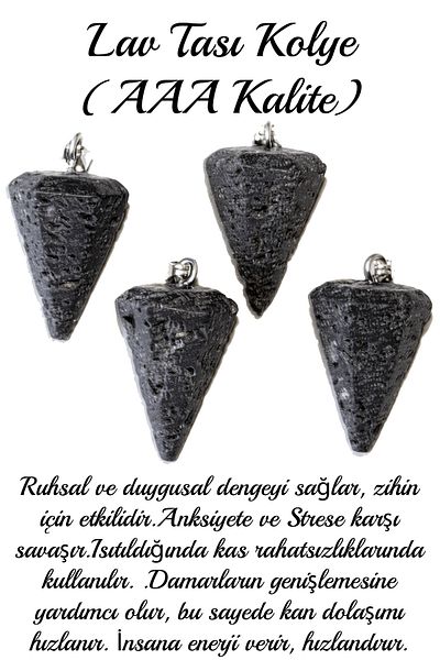 Tesbih Atölyesi Certified Pendulum Model Lava Stone Necklace