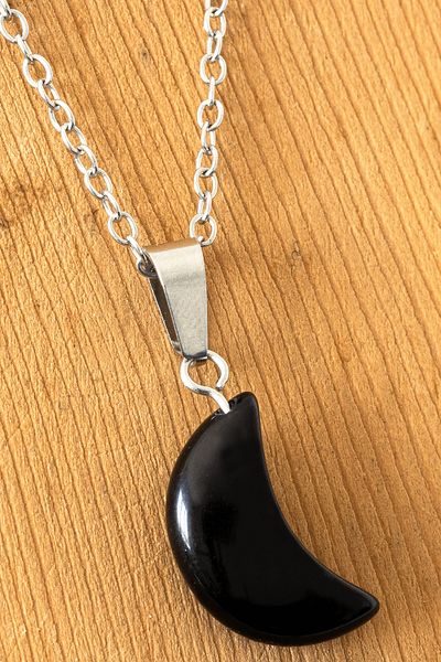 Tesbih Atölyesi Certified Moon Model Black Tourmaline Stone Necklace