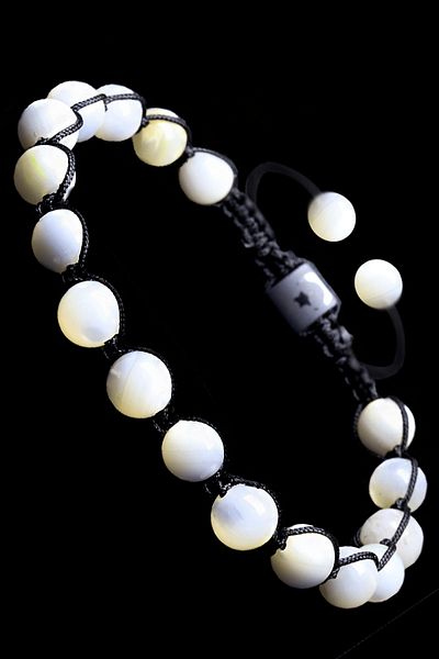 Tesbih Atölyesi Black Macrame Mother of Pearl Bracelet