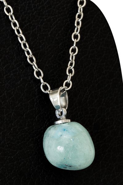 Tesbih Atölyesi Certified Raw Aquamarine Stone Necklace (MINI SIZE)