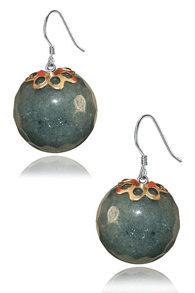Tesbih Atölyesi Certified Faceted Angelite - Angelite Angel Stone Earring