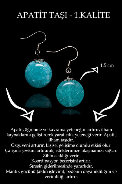 Tesbih Atölyesi Certified Apatite Stone Earrings - India