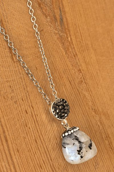 Tesbih Atölyesi Certified A+ Zircon Stone Moonstone Necklace