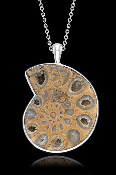 Tesbih Atölyesi Certified Ammonite Fossil Natural Stone Necklace - Aaa+ Quality