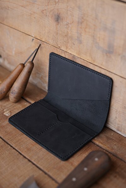 Lost Slope محفظة جواز سفر مصنوعة يدويًا من الجلد الطبيعي