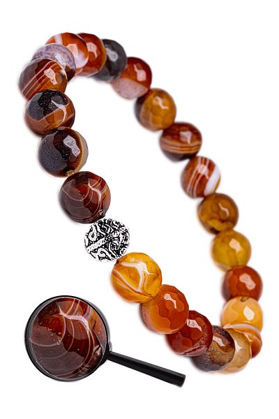 Tesbih Atölyesi Karnelyan Agate Stone Bracelet - Certified and Silver Apparatus