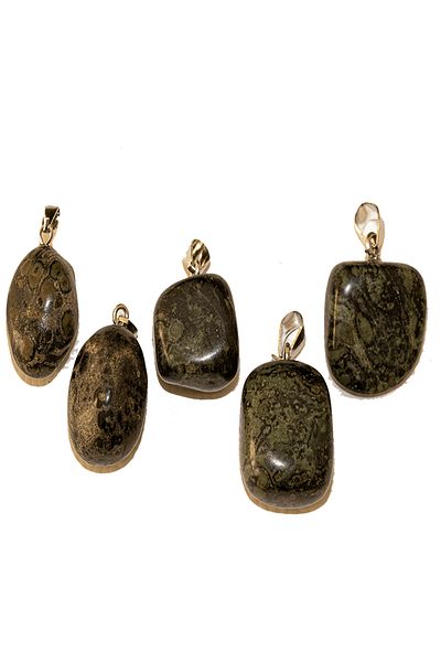 Tesbih Atölyesi Certified Timbil Model Serpentine - Snake Stone Necklace (WITH SILVER DEVICE)