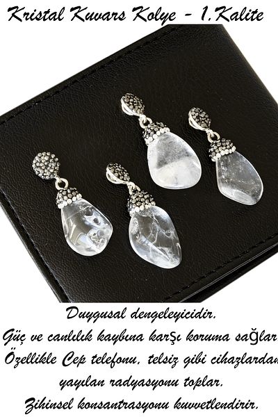 Tesbih Atölyesi Certified Zircon Stone Model Crystal Quartz Stone Necklace