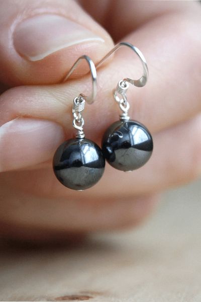 Tesbih Atölyesi Certified Terahertz Stone Earring (vibration Stone)